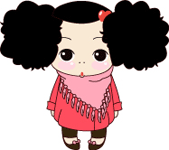 卷卷公主和金娃娃QQ表情 卡通女生QQ表情
