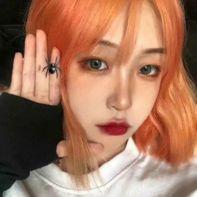 秋日橘子橙色女生头像 收集日落一样浪漫