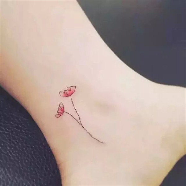 女生脚踝小清新纹身图片 时间会治愈一切 我坚信。