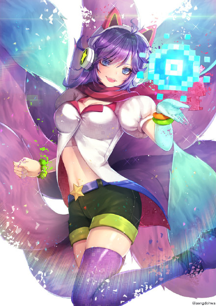 LOL电玩女神阿狸同人皮肤图 阿狸皮肤漫画版与原创元素结合