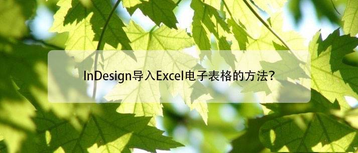 indesign怎么导入excel表格? ID导入表格保留格式的技巧