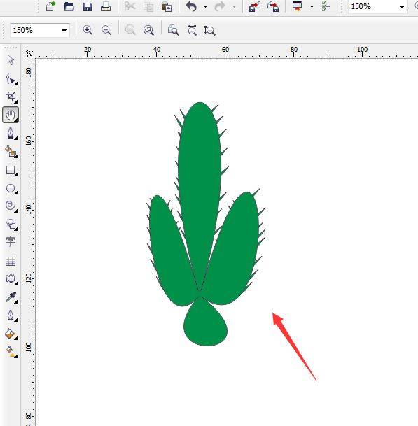 CDR怎么手绘插画风格的仙人掌? ins风格仙人掌cdr画法
