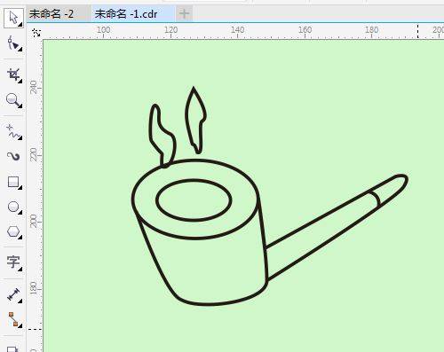 cdr怎么画简笔画效果的烟斗图形? cdr烟斗的画法