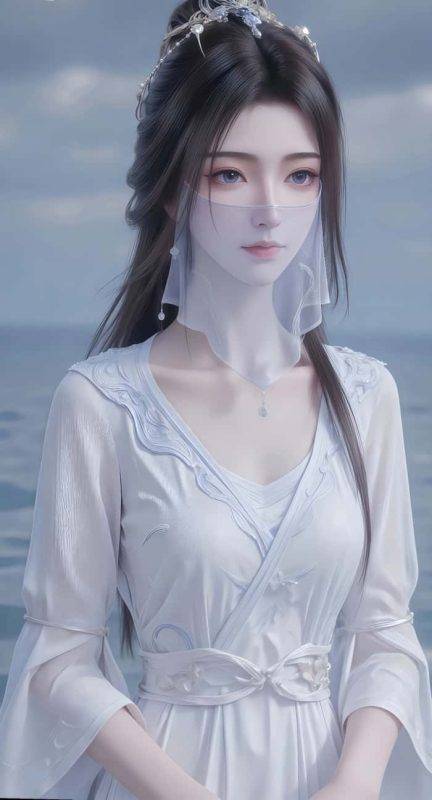 高级感紫灵面纱美女 4K 壁纸 竖屏全面屏适配 2075x3840 高清下载