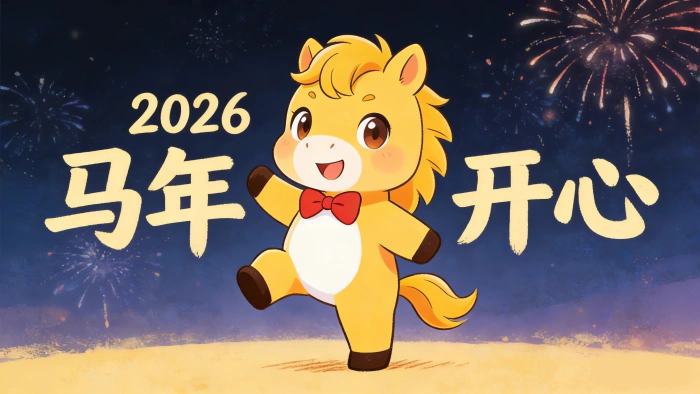 2026 马年喜庆 4K 壁纸 马到成功可爱新年壁纸 3840×2160 高清免费下载