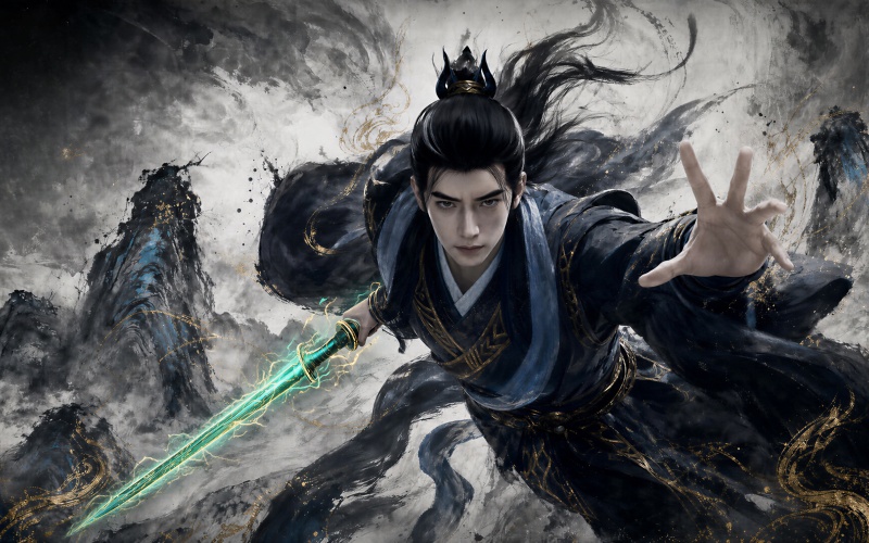 凡人修仙传韩立水墨仙侠插画壁纸 4K 高清背景素材