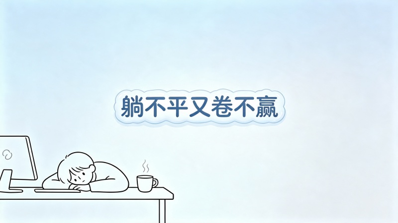 躺不平又卷不赢 极简打工人治愈桌面
